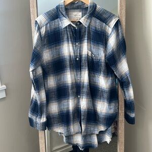 American eagle distressed oversized button down